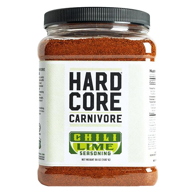 Hardcore Carnivore Chili Lime: Zesty Seasoning Blend (56 oz Mega Pack) Texas-Made Bold Tangy Flavor for Chicken Seafood Veggies Rims and More