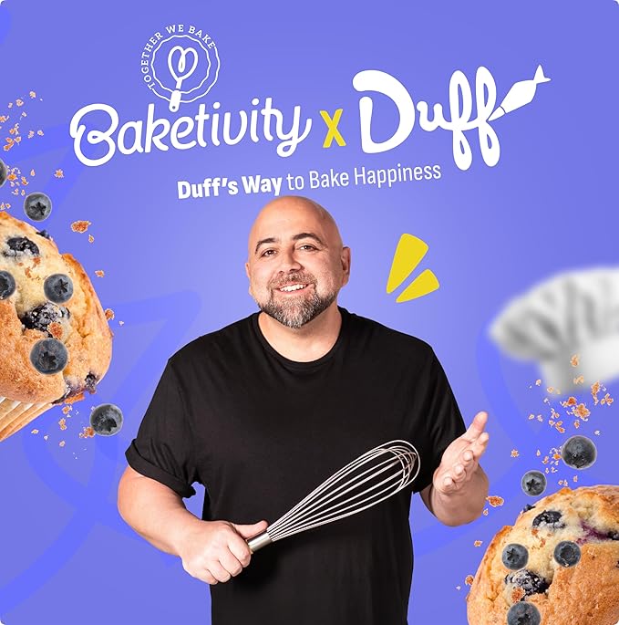 Baketivity x Duff Goldman Gluten Free Blueberry Streusel Muffins Baking Kit with Pre-Measured Ingredients for Kids Family Activity Set
