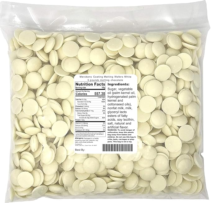 Merckens White Coating Melting Wafers 5 lb (80 oz)