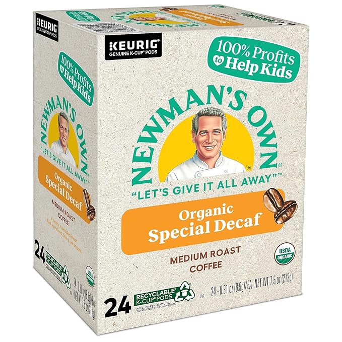 Newman's Own Organics Newman's Special Decaf Keurig Single-Serve K-Cup Pods Medium Roast Coffee 24 Count