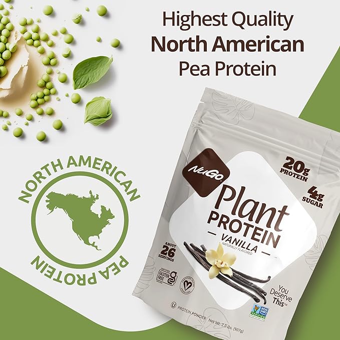 NuGo Dark Chocolate Pretzel w/SS 12g Vegan Protein Gluten Free Kosher Pareve Non-GMO 12 Count and NuGo Plant Protein Powder Chocolate 20g Protein 3g Sugar 25 Servings