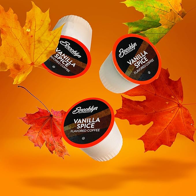 Brooklyn Beans Roastery Vanilla Spice Flavored Coffee Pods - Compatible with Keurig K Cup Brewers Including 2.0 Machines 40 Count