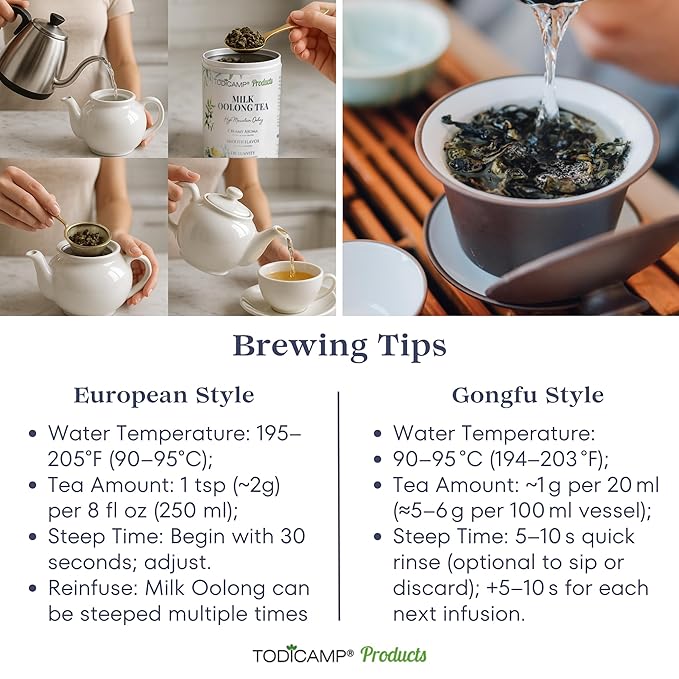 Milk Oolong Tea Loose Leaf – Premium Chinese Oolong Tea 1 lb | Double Milky Aroma &amp Smooth Taste | Bulk Loose Leaf Tea Tin | Afternoon &amp Asian Tea