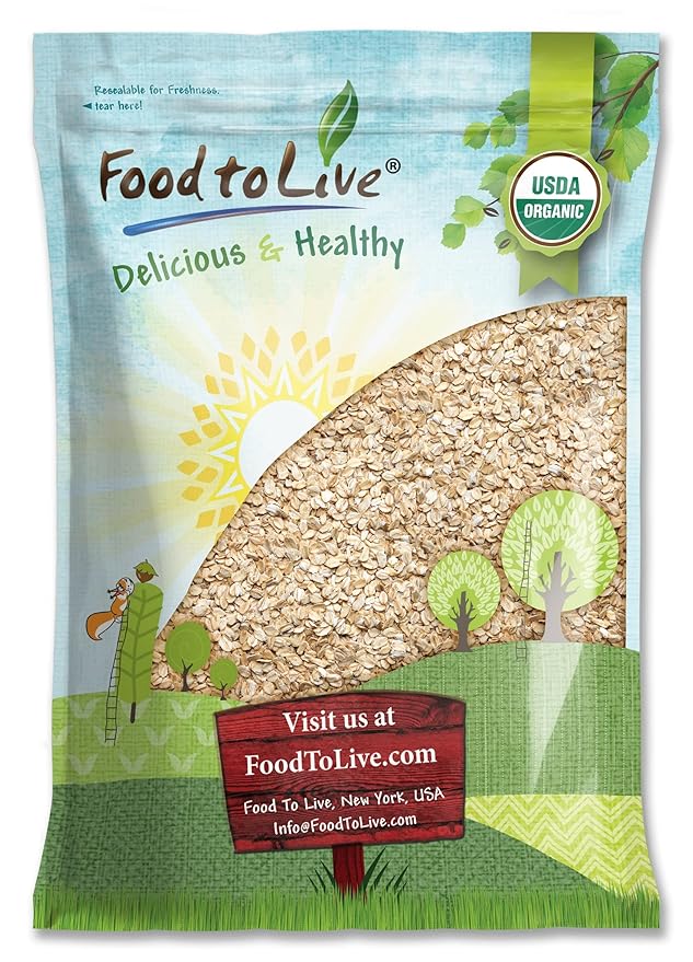 Food to Live Gluten Free Organic Regular Rolled Oats 6 Pounds – Non-GMO Old-Fashioned 100% Whole Grain Vegan Bulk. Rich in Fiber. Great for Oatmeal Cereal Granola Cookies. Made in USA