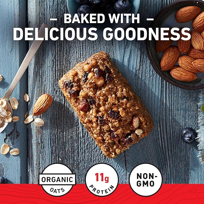 CLIF BARS - Energy Bars - Blueberry Almond Crisp - Made with Organic Oats - Plant Based Food - Vegetarian - Kosher (2.4 Ounce Protein Bars 24 Count)12 Count (Pack of 2)
