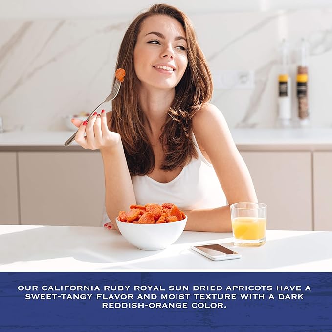 Traina Home Grown California Sun Dried Ruby Royal Apricot Halves - SEASONAL/LIMITED - Healthy No Sugar Added Non GMO Gluten Free Kosher Certified Vegan Value Size (5 lbs)