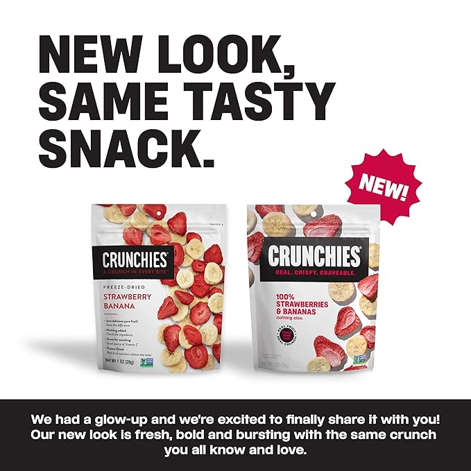 Crunchies Freeze-Dried Fruits 100% All Natural Crispy Fruit Non GMO and Kosher Resealable Freeze Dried Fruit Snack Packs Pack of 6 (Banana Lovers Variety Pack)