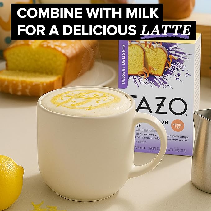 TAZO Dessert Delights Glazed Lemon Loaf Herbal Tea Bags Aromatic Blend Caffeine-Free 180 Total Tea Bags (15ct)(Pack of 12)