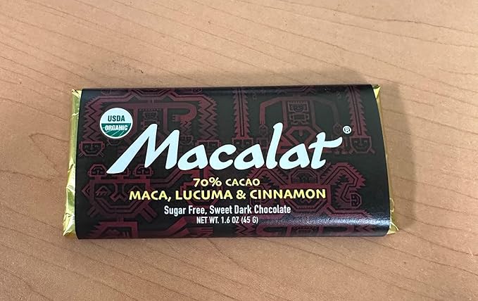 Macalat Original Sugar-Free Sweet Dark Chocolate 70% Peruvian Organic Cacao Bar with Lucuma and Cinnamon Sweetened with Allulose and Monkfruit Chocolate Bar Vegan Non-GMO 1.5 oz 5 Pack