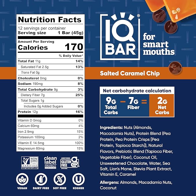 IQMIX &amp IQBAR x Chef Thomas Keller - Brain &amp Body Hydration + Protein Bar Bundle - Yuzu Mango + Salted Caramel Chip - Electrolyte Drink Mix (20ct) + Vegan Protein Bars (12ct)