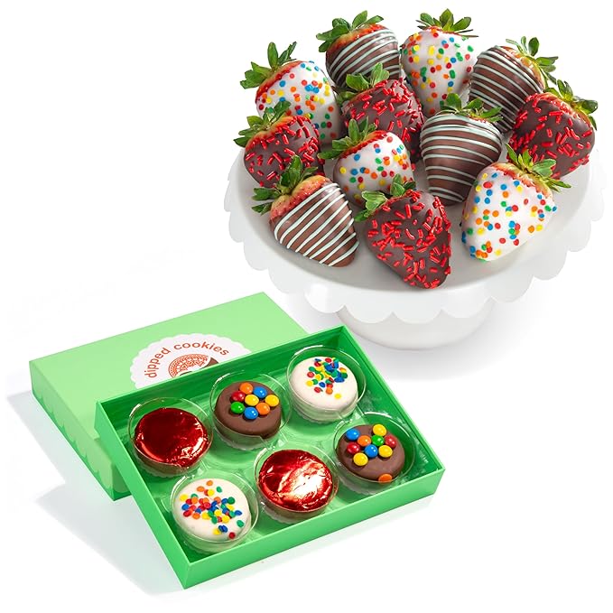 Birthday Chocolate Covered Strawberries &amp Chocolate Dipped Sandwich Cookies
