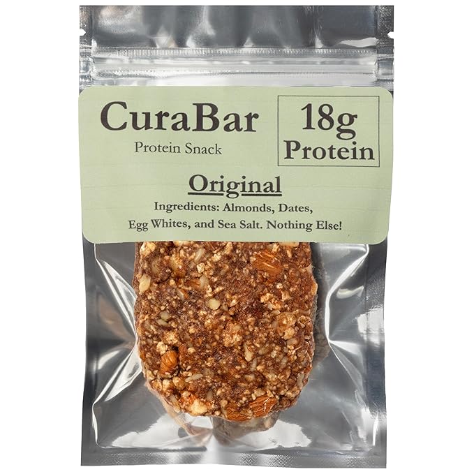 CuraBar Protein Bars – 17g Protein Low Carb Gluten Free Dairy Free Healthy Snack Seed Oil Free No Artificial Ingredients 12 Count Original