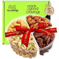 NUT CRAVINGS - Easter Mixed Nuts Gift Basket + Heart Ribbon (4 Assortments) Ramadan Gifts Saint Patrick's Day Treats for Adults Food Arrangement Healthy Snack Care Package Kosher