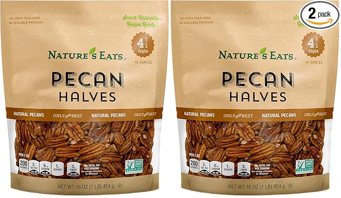 Nature's Eats Halves Pecan 16 Ounce (Pack of 2)