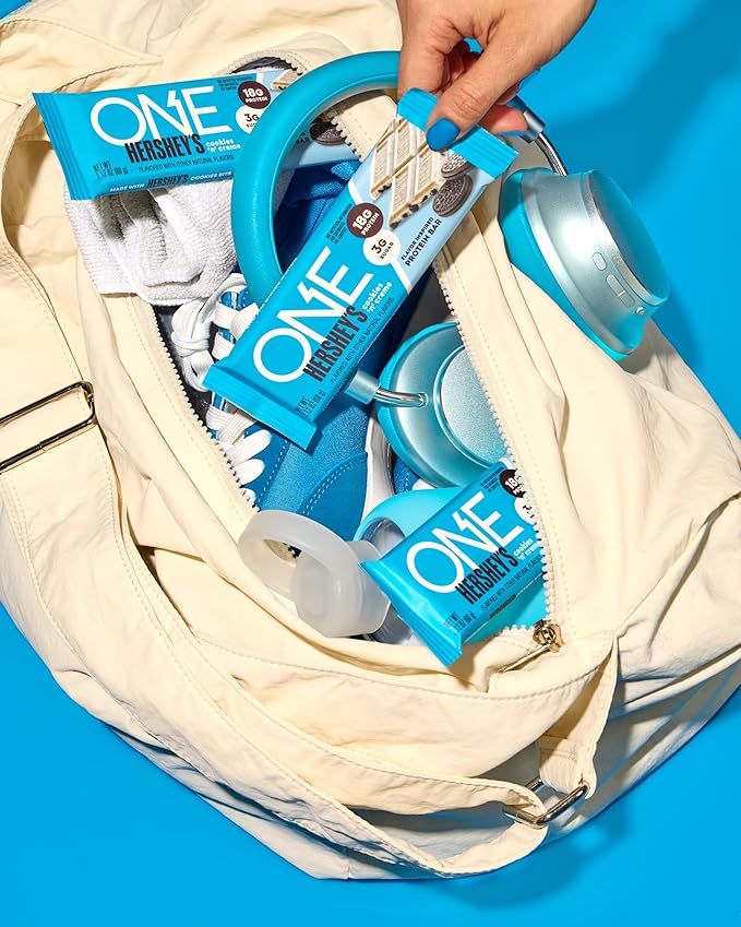 ONE Protein Bars Hershey's Cookies 'n' Creme Gluten Free with 18g Protein and 3g Sugar Pantry Staples 2.12 oz (12 Count)