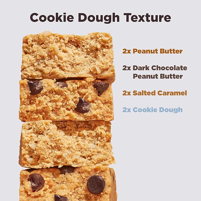 Perfect Bar Protein Bars Best Sellers Variety Pack Gluten Free Made with Organic Honey Peanut Butter Cookie Dough Texture Refrigerated 2.2-2.5 Oz Bars 8 Count