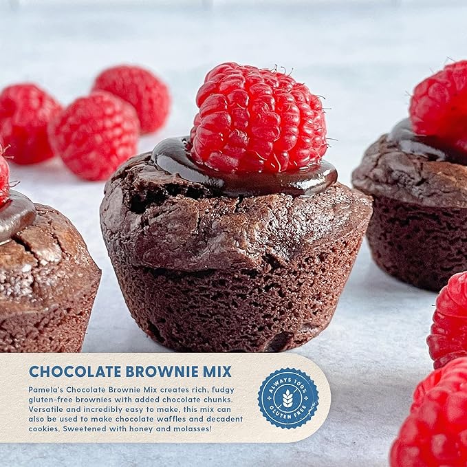 Pamela's Gluten Free Chocolate Brownie Mix Sweetened With Honey Non Dairy &amp Wheat Free 16-Ounce Bag (Pack of 6)