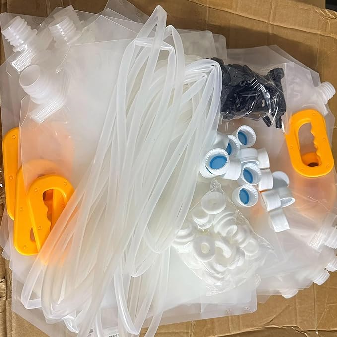 15 Sets Maple Syrup Tapping Kit 15 Tree Taps 15 Collection Bag with Lid (5 L) 15 Silicone Plug 32.8 Ft Tube BPA Free Maple Tree Tapping Kit Supplies for Experts Beginners