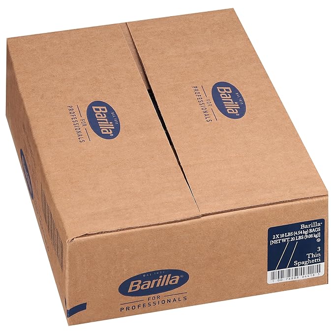 Barilla 20 lb. Thin Spaghetti Pasta 20 Pound