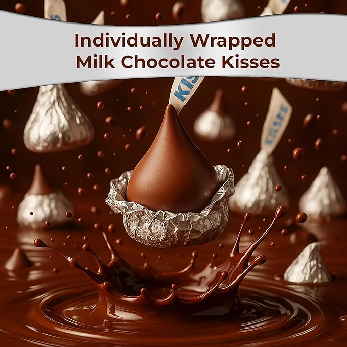 Milk Chocolate Kisses 20lb Pack of Milk Chocolate Individually Wrapped Ideal Silver Candy Bulk for Parties and Gatherings Perfect Kisses Chocolates for Candy Buffets Gift Baskets and Sweet Treats