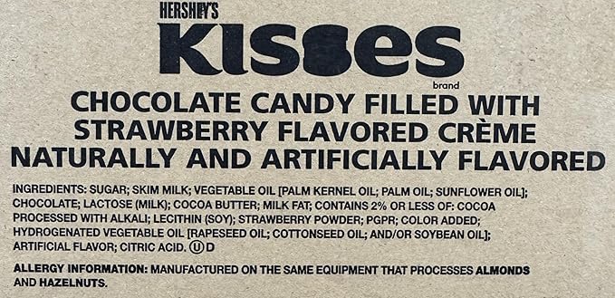 Hrshy's Kissis Chocolate Candy Filled With Strawberry Flavored Creme (Approx. 440 Pieces) | Limited Edition Bulk Candy | Ideal for Parties Events Stocking Stuffers Holidays &amp Any Ocassion (5 P