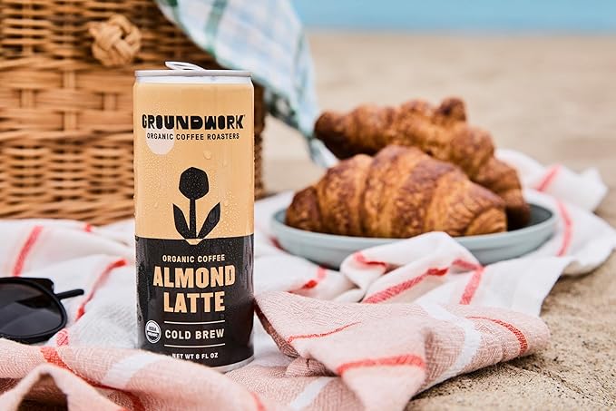 Groundwork Organic Coffee - Almond Cold Brew Latte - 8 Fl Oz Cans (12 Pack)