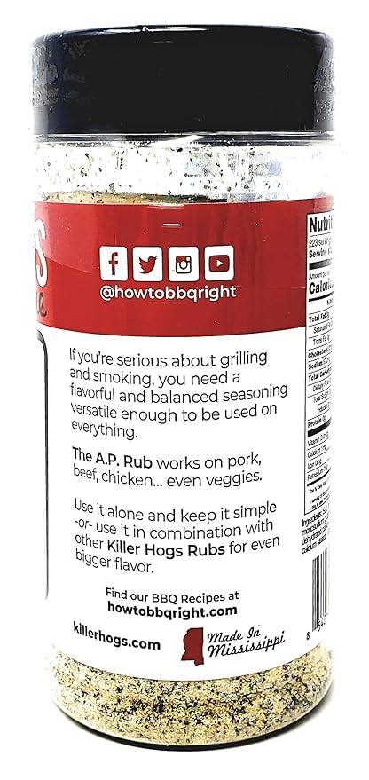 Killer Hogs Barbecue Rub Variety Pack - Original BBQ Rub Hot BBQ Rubs and A.P. Seasoning - Pack of 3 Bottles - 16 oz Per Bottle - 48 oz Total