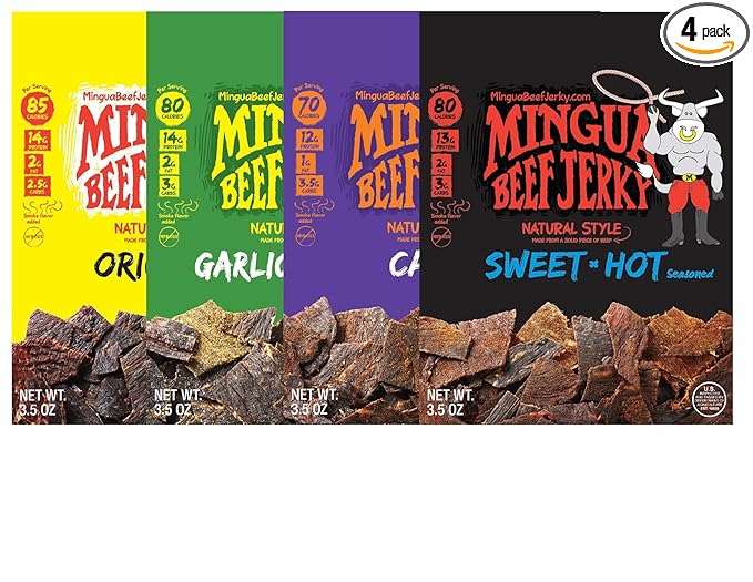 Mingua Beef Jerky - Fun Pack 4 Bags