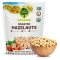 Happy Village Organic Roasted Hazelnuts 16 OZ Resealable Bag Roasted and Unsalted USDA Organic Non-GMO Kosher Vegan Gluten-Free Filbert Nuts No Added Oil or Preservatives