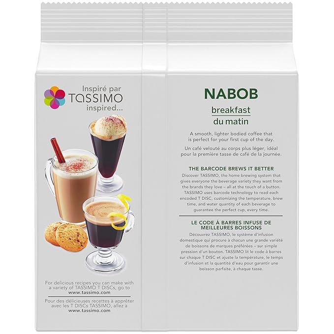 Tassimo Nabob Breakfast Blend Coffee 70 T-Discs (5 Boxes of 14 T-Discs) {Imported from Canada}