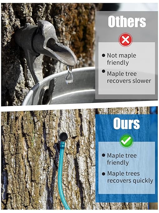 20Set Maple Syrup Tapping Kit - Maple Tree Taps and 2ft Food Grade Tubing Drop Lines Extractors for Starter Supplies Pure Birch Syrup Collection