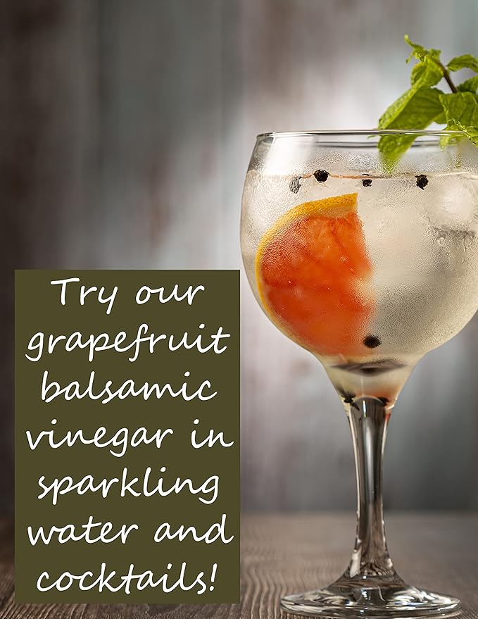 Viva Oliva Grapefruit White Balsamic Vinegar - 375ml (12.7oz) - Premium Quality - 100% Natural - Barrel Aged Gourmet Balsamic from Modena Italy