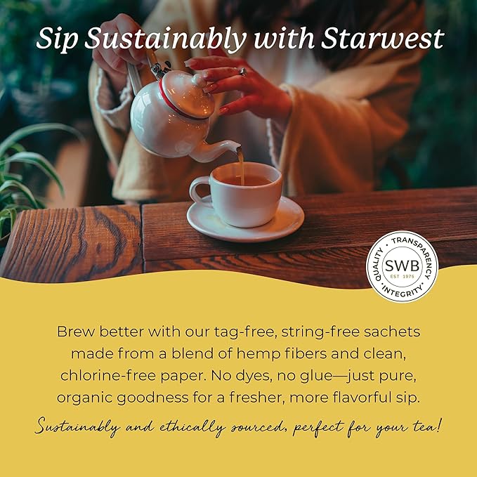 Starwest Botanicals Organic Dandelion Root Tea - Cleansing Herbal Tea Caffeine Free Natural Elimination Support USDA Organic Dandelion Root Roasted Non GMO - Bulk Pack 100 Tea Bags