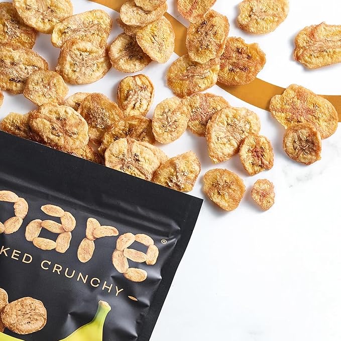 Bare Baked Crunchy Simply Banana Chips | 0.53 oz Snack Bags 24 Count Bulk Value Pack | Gluten Free Vegan Made with Simple Ingredients | Naturally Sweet Crunchy On-the-Go Snack