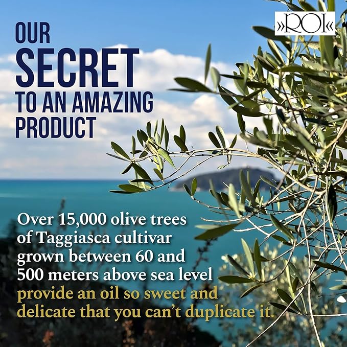 ROI Rosemary Infused Olive Oil - 100% Natural Italian Gourmet Extra Virgin Olive Oil - Cold Pressed with Real Rosemary 8.45 fl oz / 250 ml