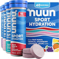 Nuun Sport Electrolyte Tablets with Magnesium Calcium Potassium Chloride &amp Sodium Gluten Free &amp Vegan Mixed Flavors 4 Pack (40 Servings Total)
