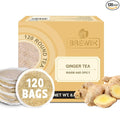 BREWIX Ginger Tea Bags (120 Tea Bag) Caffeine Free &amp 100% Pure Ginger Root | Naturally Supports Healthy Digestion | Spicy &amp Warming | Premium Eco Conscious Bags