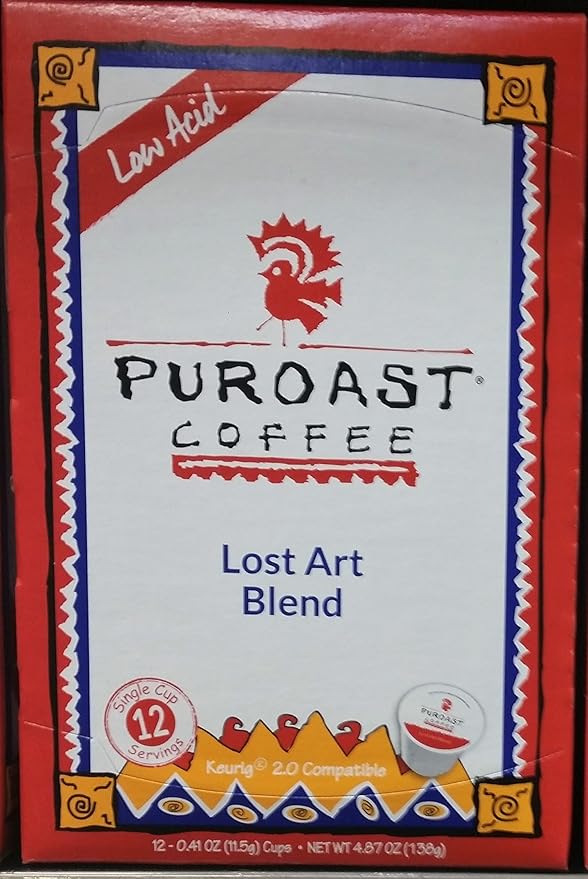 Puroast Low Acid Coffee Pods – House Blend Medium Roast French Roast Dark Roast &amp Lost Art Medium Roast – Single Serve Pods – Keurig Compatible – High Antioxidants – GERD Friendly – 3 Pack 12 Ct
