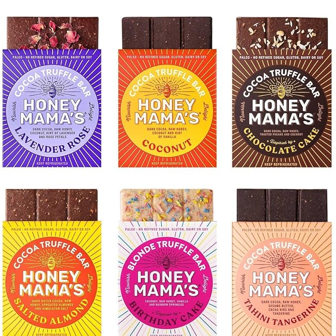 Honey Mamas Cocoa Truffle Chocolate Bars 6 VARIETY Try different flavors