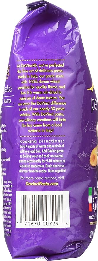 DaVinci Signature Penne Rigate 16 Ounce Resealable Bags (Pack of 12)