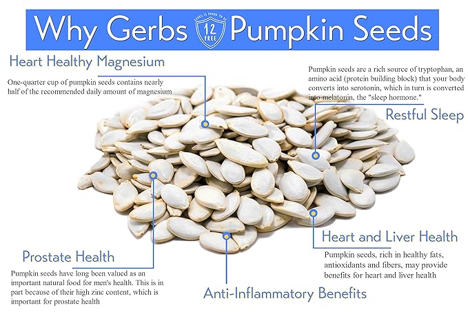 Jumbo Raw Pumpkin Seeds in Shell by Gerbs - 4 LBS - Top 11 Food Allergen Free &amp Non GMO - Vegan &amp Kosher - Premium Giant Size Whole Pepitas – COG USA