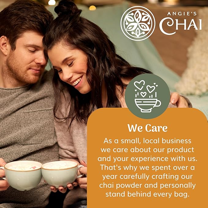 Angie's Chai Sweet &amp Spicy Organic Instant Chai Tea Powder - Made in USA Delicious Spiced Chai Powder Mix 30 Servings 80 Calories Handcrafted Free of Artificial Ingredients Natural Indian Sp