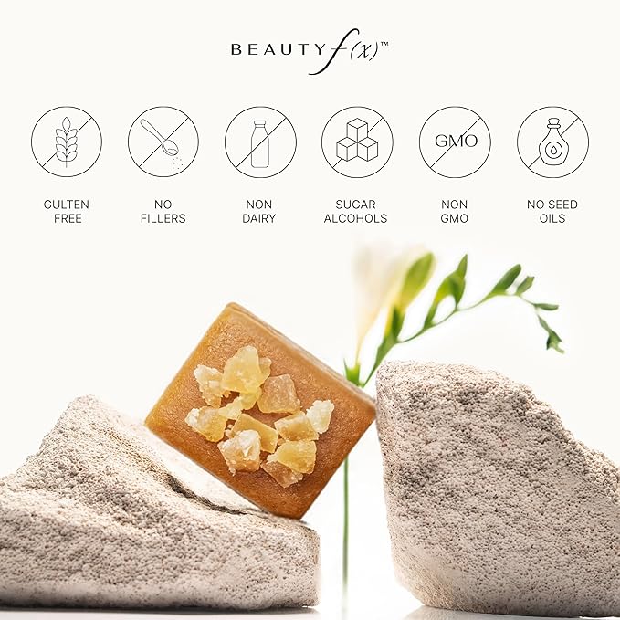 Beauty f(x) Protein Beauty Bites – Collagen Bars – Lemon Ginger Turmeric Collagen Protein Bars for Women – 10g Protein 110 Calories No Added Sugar – Supports Skin Hair and Nails