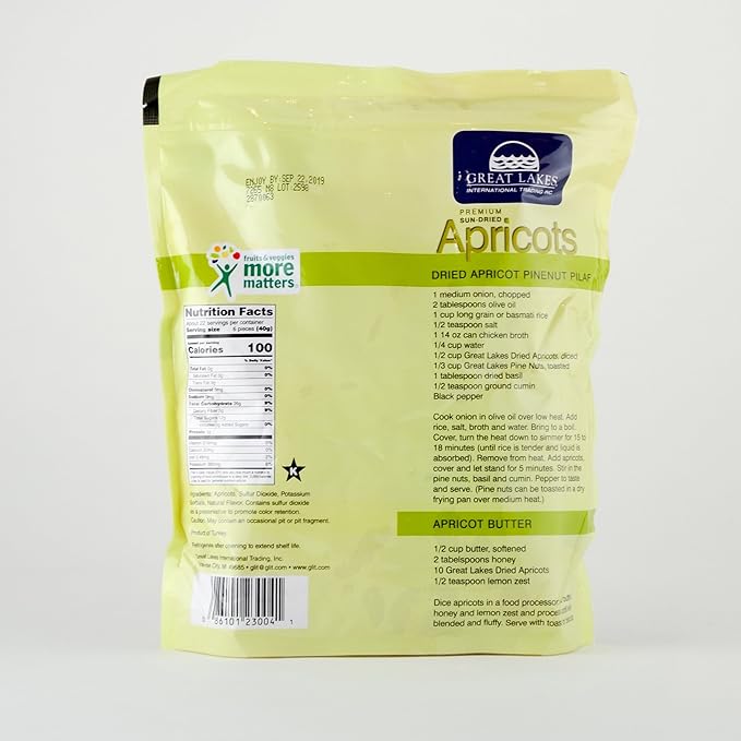 Great Lakes 2 Pound Apricot Bag