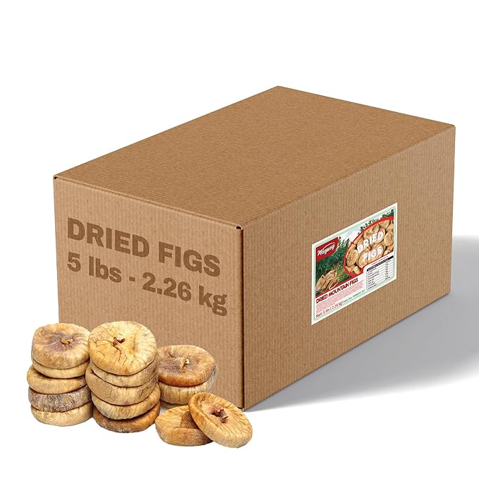 Dried Figs New Harvest No Sugar Added Premium Quality Dried Natural Mountain Figs Pear Shaped Sun Dried and Selected Turkish Smyrna Fig Healthy Sweet Snack Gluten-Free No Sulphur Non-GMO Vegan W