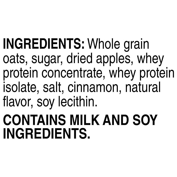 Quaker 10g Protein Instant Oatmeal Apple Cinnamon 2.11oz Packets (Pack of 36)