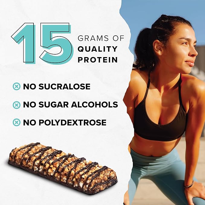 Ready® Protein Bars – High-Protein Snack with 15g Whey Protein With Flaxseeds and Omega-3s for Sustained Energy Supports Lean Muscle and Recovery No Artificial Sweeteners – Dark Chocolate Coconut A