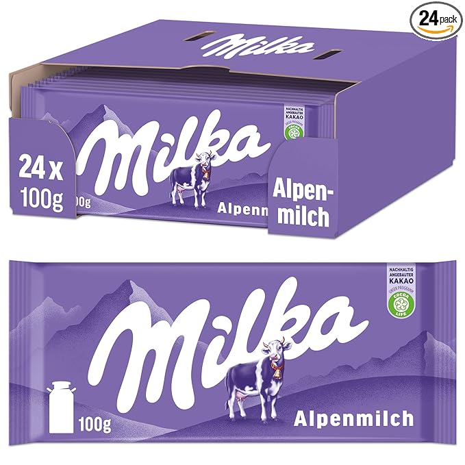 Milka Alpenmilch Chocolate Bar 3.5 Ounce (Pack of 24)