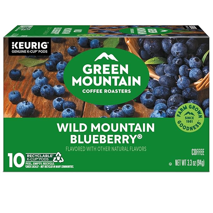 Green Mountain Coffee Roasters Wild Mountain Blueberry Keurig Single-Serve K-Cup pods Light Roast Coffee 60 Count (6 Packs of 10)