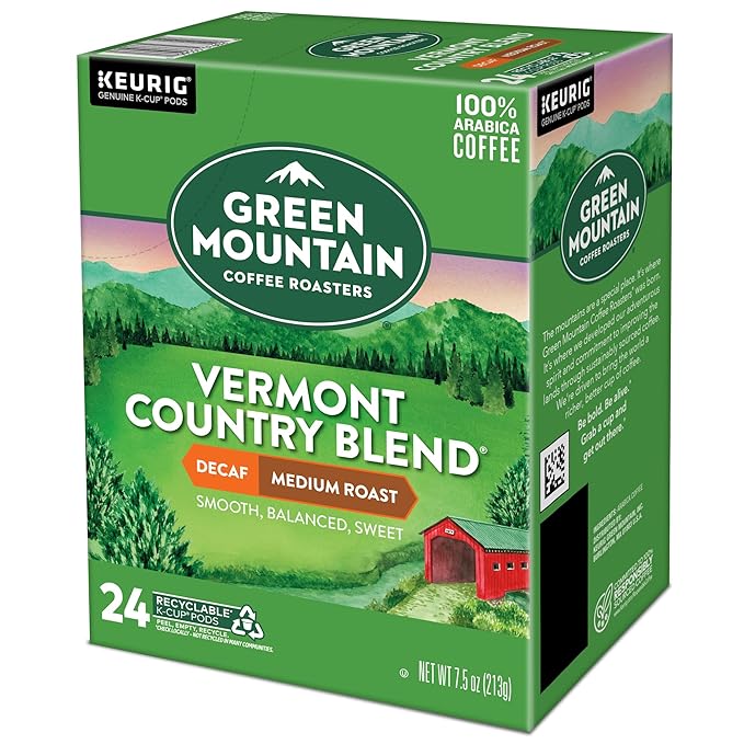 Green Mountain Coffee Roasters Vermont Country Blend Decaf Keurig Single-Serve K-Cup Pods Medium Roast Coffee 96 Count